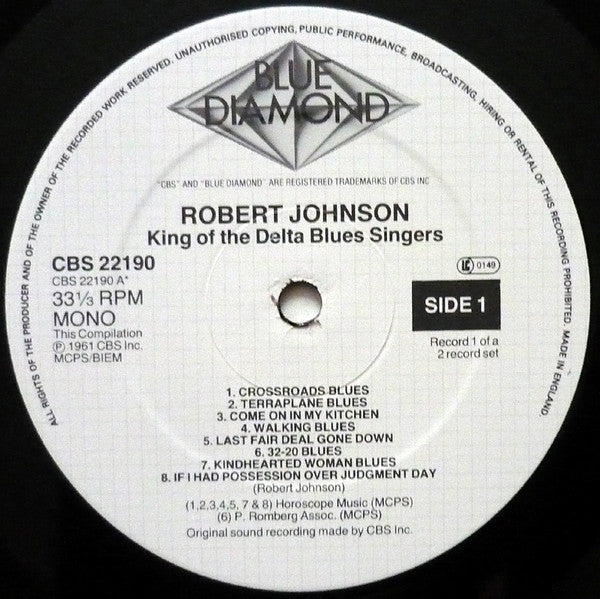 Robert Johnson : King Of The Delta Blues Singers Volumes 1 & 2 (2xLP, Comp, Mono, RM)