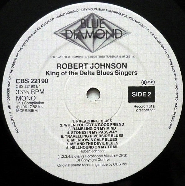 Robert Johnson : King Of The Delta Blues Singers Volumes 1 & 2 (2xLP, Comp, Mono, RM)