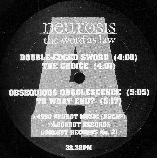 Neurosis : The Word As Law (LP, Album)