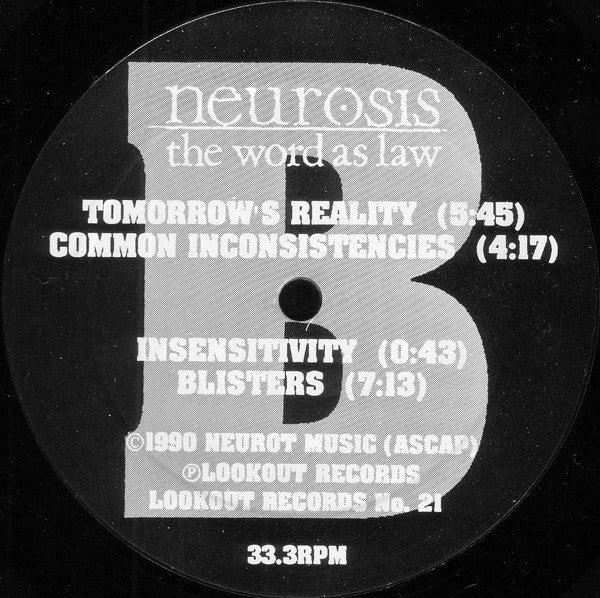 Neurosis : The Word As Law (LP, Album)