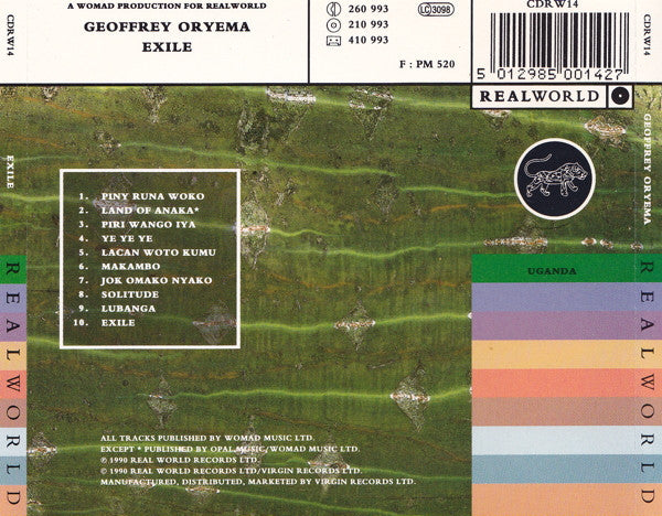 Geoffrey Oryema : Exile (CD, Album)