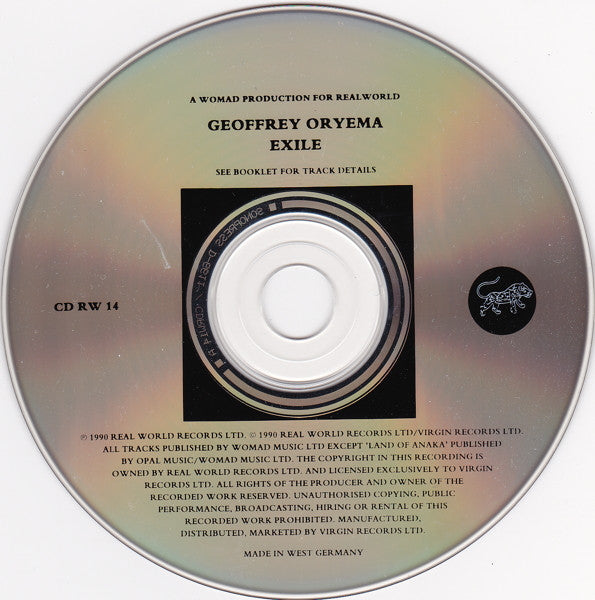 Geoffrey Oryema : Exile (CD, Album)