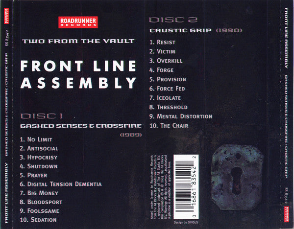 Front Line Assembly : Gashed Senses & Crossfire / Caustic Grip (CD, Album, RE + CD, Album, RE + Comp)