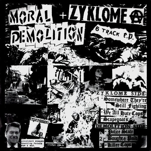 Zyklome A / Moral Demolition : Repression EP (7", Ltd, RE, Blu)