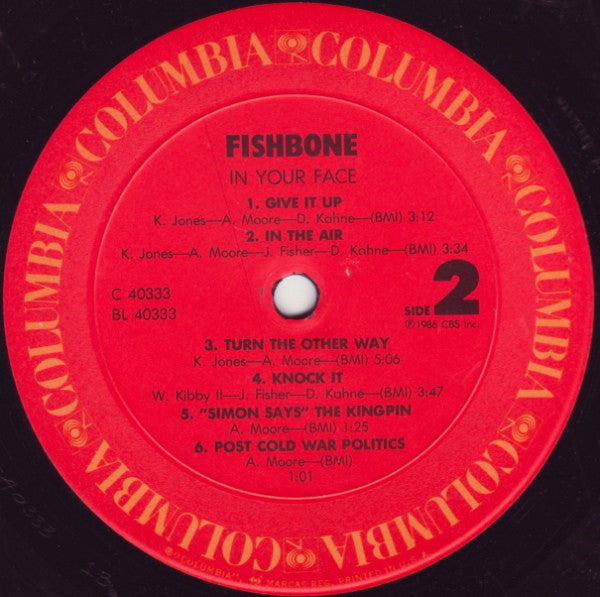 Fishbone : In Your Face (LP, Album, Pit)