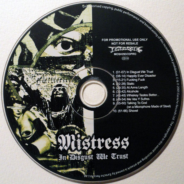 Mistress (2) : In Disgust We Trust (CD, Album, Promo)