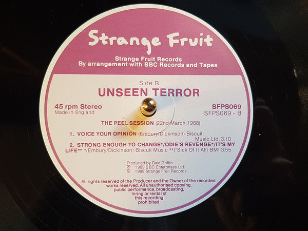 Unseen Terror : The Peel Sessions (12")
