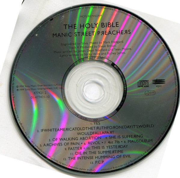 Manic Street Preachers : The Holy Bible (CD, Album, RE)