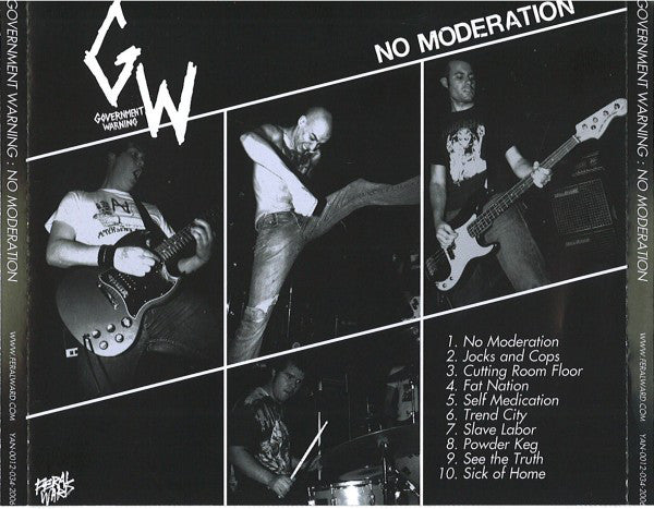 Government Warning : No Moderation (CD)