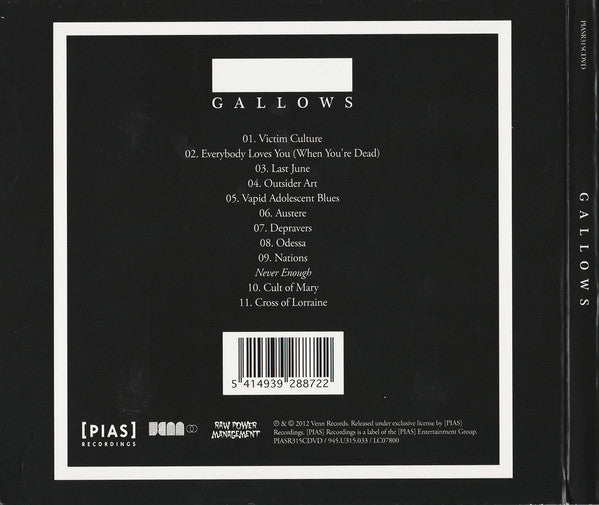 Gallows : Gallows (CD, Album + DVD, Ltd, Dig)