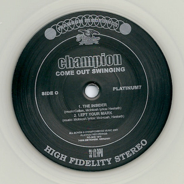 Champion (3) : Come Out Swinging (7", Cle)