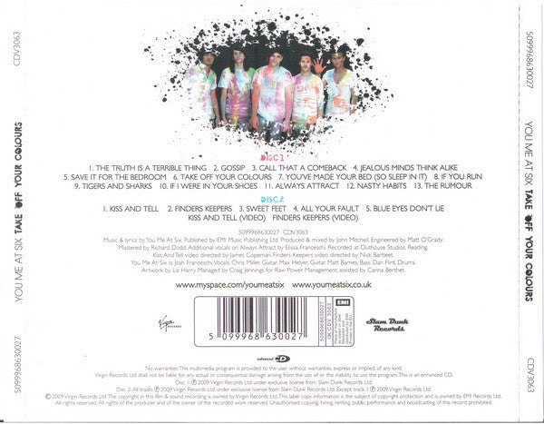 You Me At Six : Take Off Your Colours (CD, Album + CD, Enh + Dlx)