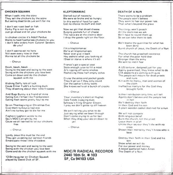 MDC (2) : Millions Of Dead Children (7")