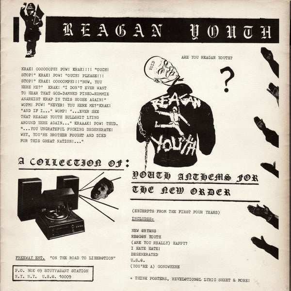 Reagan Youth : Youth Anthems For The New Order (LP, Album, RP)