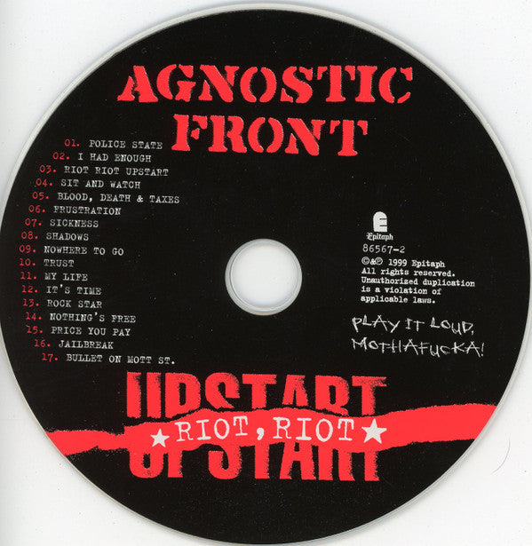 Agnostic Front : Riot, Riot, Upstart (CD, Album)