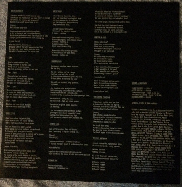 No For An Answer : A Thought Crusade (LP, Album)