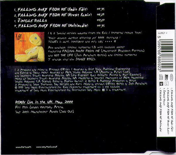 Korn : Falling Away From Me (CD, Single, Enh, Ltd, Num)