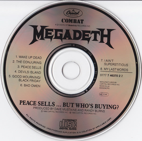 Megadeth : Peace Sells... But Who's Buying? (CD, Album, RE)
