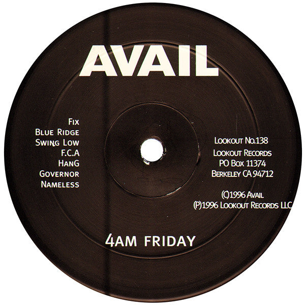 AVAIL : 4AM Friday (LP, Album)