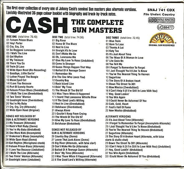 Cash* : The Complete Sun Masters (Box + 3xCD, Comp, RM)