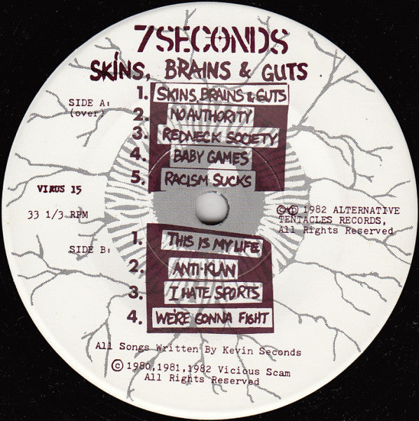 7 Seconds : Skins, Brains & Guts (7", EP, RP)