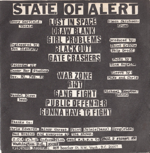 S.O.A* : No Policy E.P (7", EP, RP, Thi)