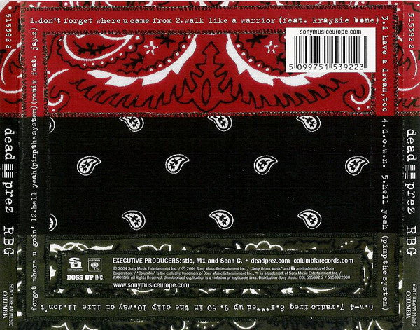 dead prez : RBG (Revolutionary But Gangsta) (CD, Album)