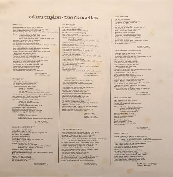 Allan Taylor : The Traveller (LP, Album)
