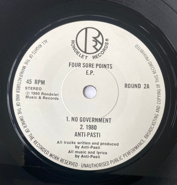 Anti-Pasti : Four Sore Points.... (7", EP, RE)