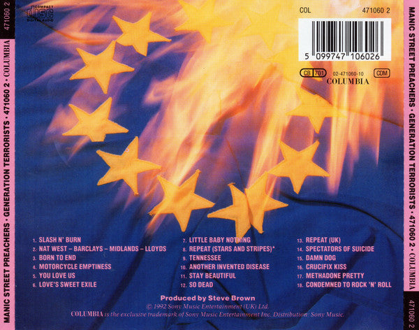 Manic Street Preachers : Generation Terrorists (CD, Album, RE)