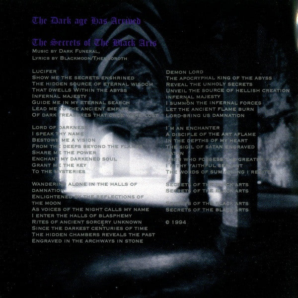 Dark Funeral : The Secrets Of The Black Arts (CD, Album)