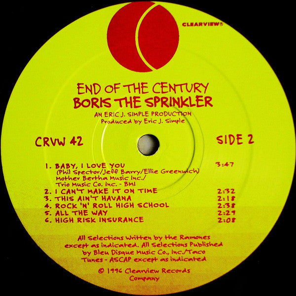 Boris The Sprinkler : End Of The Century (LP, Album, Ltd)