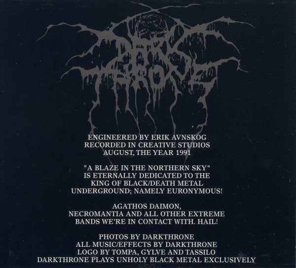 Darkthrone : A Blaze In The Northern Sky (CD, Album, Enh, Ltd, RE, RM, Dig)