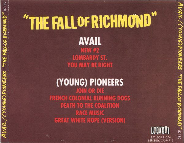 Avail / (Young) Pioneers* : The Fall Of Richmond (CD, EP)