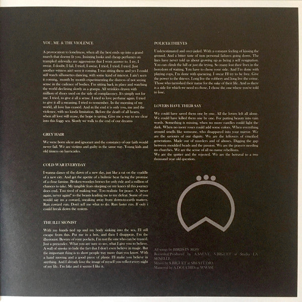 Birds In Row : You, Me & The Violence (LP, Album, RP)