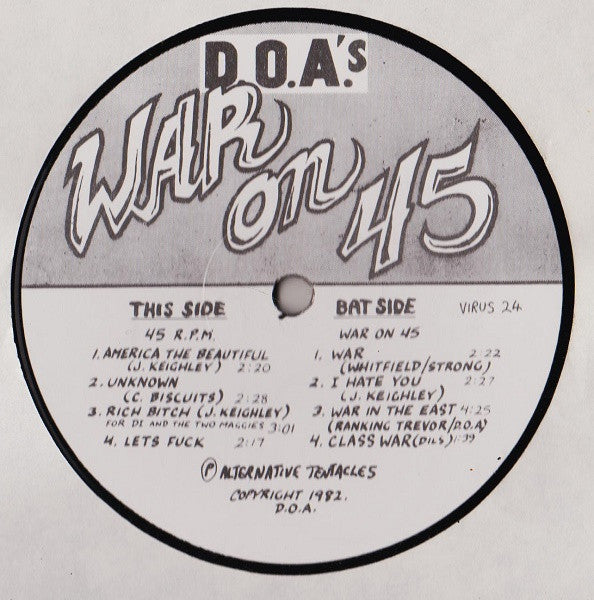 D.O.A. (2) : War On 45 (12", EP)