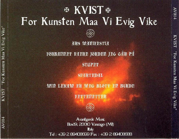 Kvist : For Kunsten Maa Vi Evig Vike (CD, Album)