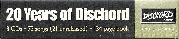 Various : 20 Years Of Dischord (1980 - 2000) (2xCD, Comp + CD, Comp, Enh + Box)