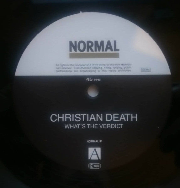 Christian Death : What's The Verdict (12")