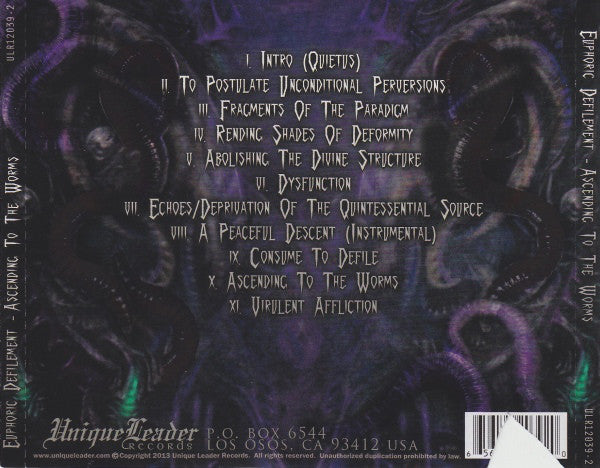Euphoric Defilement : Ascending To The Worms (CD, Album)