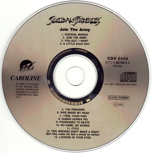 Suicidal Tendencies : Join The Army (CD, Album, RE)