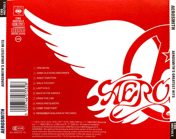 Aerosmith : Aerosmith's Greatest Hits (CD, Comp, RE)