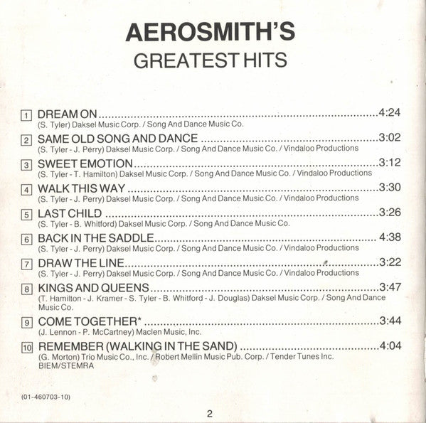 Aerosmith : Aerosmith's Greatest Hits (CD, Comp, RE)