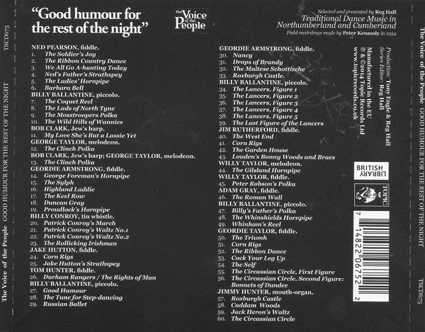 Various : "Good Humour For The Rest Of The Night": Traditional Dance Music In Northumberland And Cumberland (CD, Album, Comp, Jew)