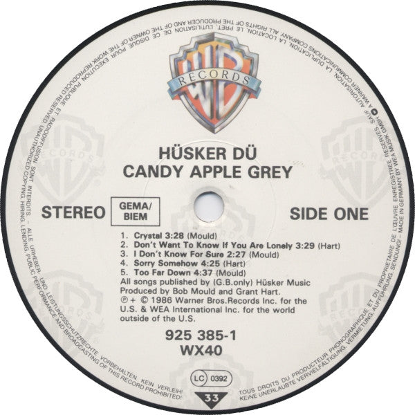 Hüsker Dü : Candy Apple Grey (LP, Album)