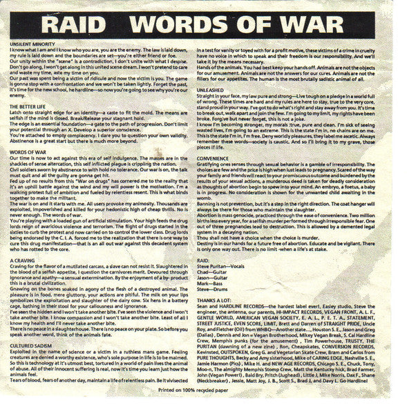 Raid (2) : Words Of War (7")