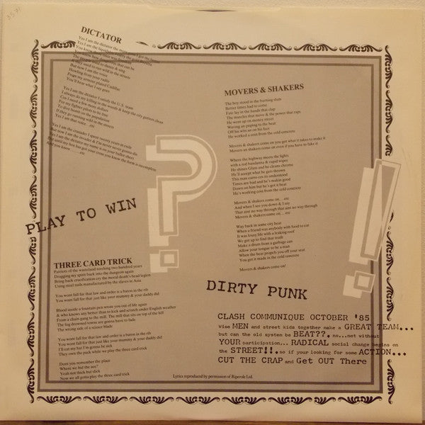 The Clash : Cut The Crap (LP, Album)