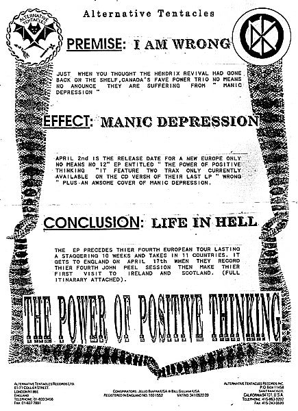 Nomeansno : The Power Of Positive Thinking (12", EP)