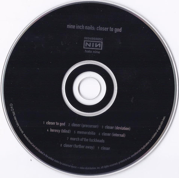 Nine Inch Nails : Closer To God (CD, Maxi, RE, Mat)