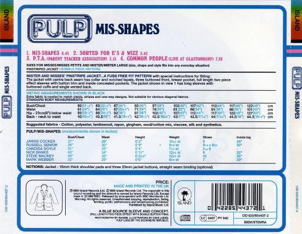 Pulp : Mis-Shapes & Sorted For E's & Wizz (CD, Single, CD1)